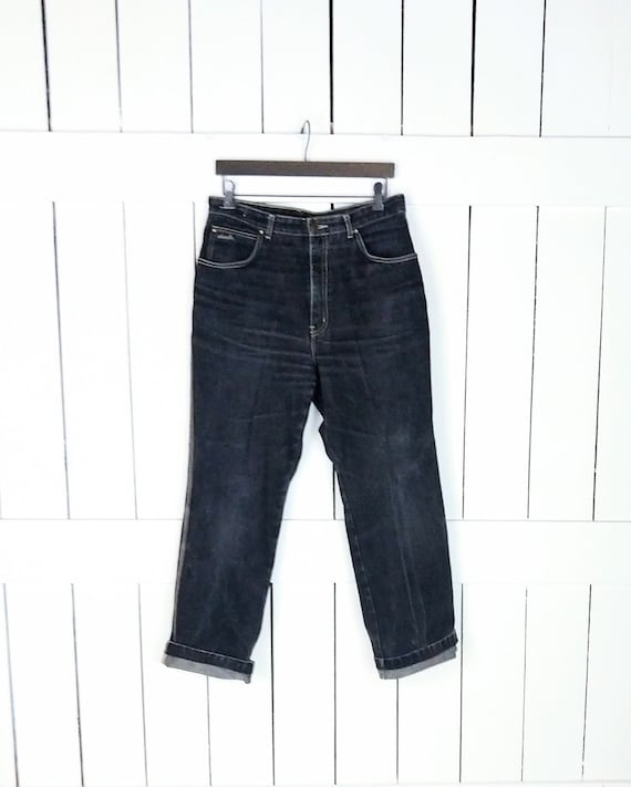 Vintage Chardon Paris black denim jeans/high wais… - image 1