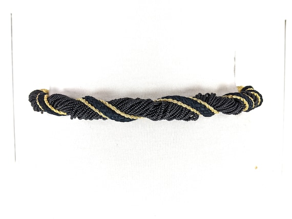 Black Braided Beaded Black Rope Belt Belt Buckle Tooled Leather Beaded Mens Belts Black Rope  main image 3