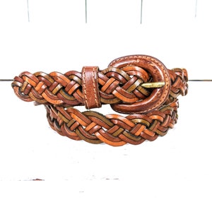 Vintage Brooks Brothers brown braided leather belt
