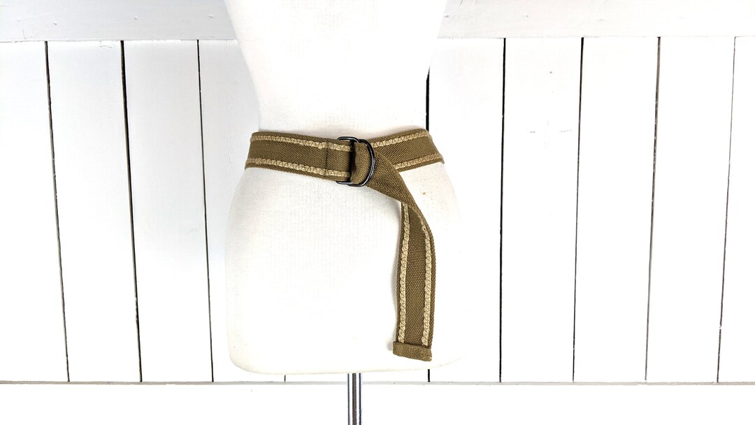 Vintage 90s Wide Striped Woven Cloth Chord Sash Ribbon Belt  display picture 3