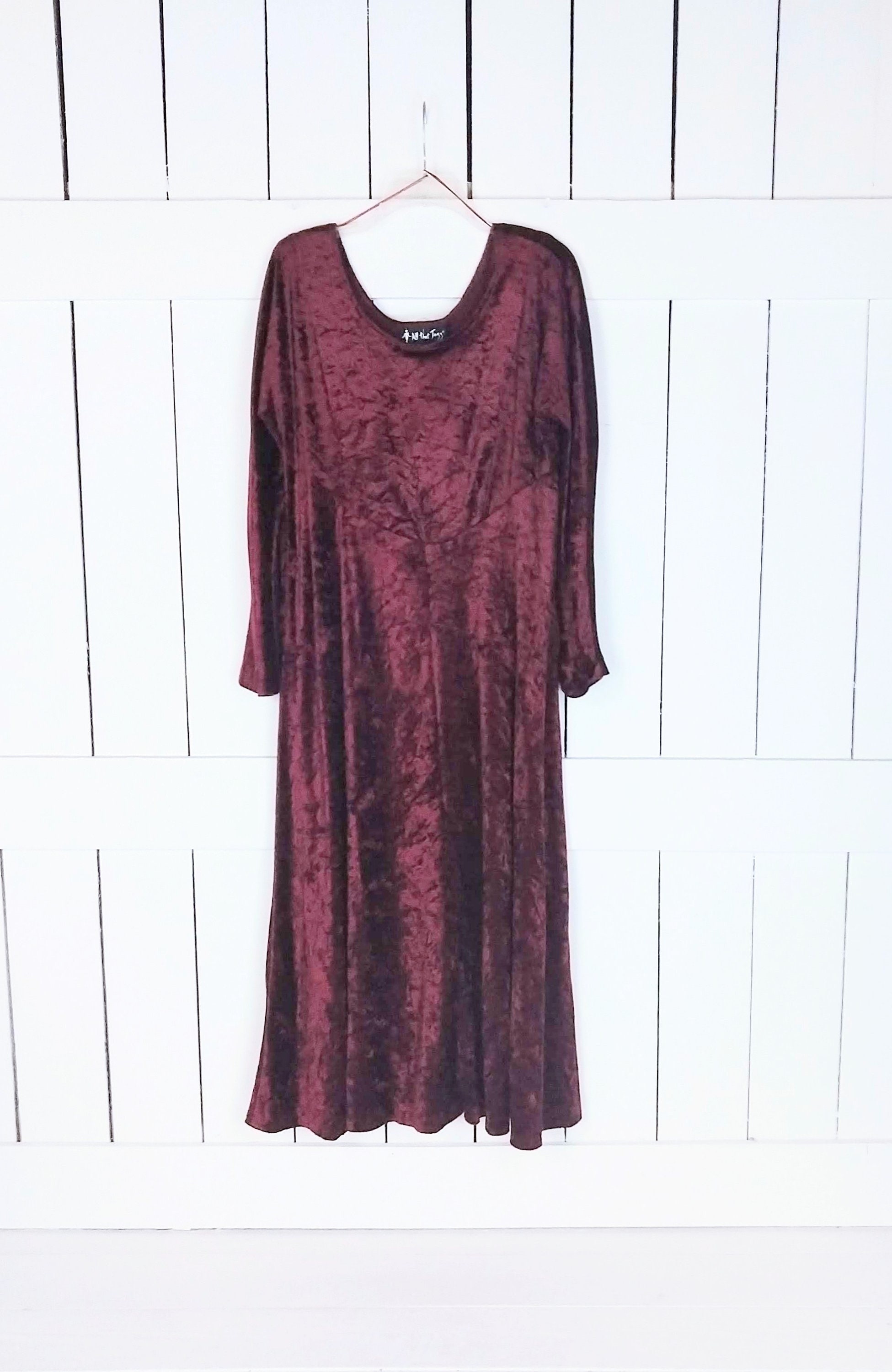 Vintage 90s All That Jazz Stretch Velour Crushed Velvet Maxi Vintage 90s All That Jazz Stretch Velour Crushed Velvet Maxi