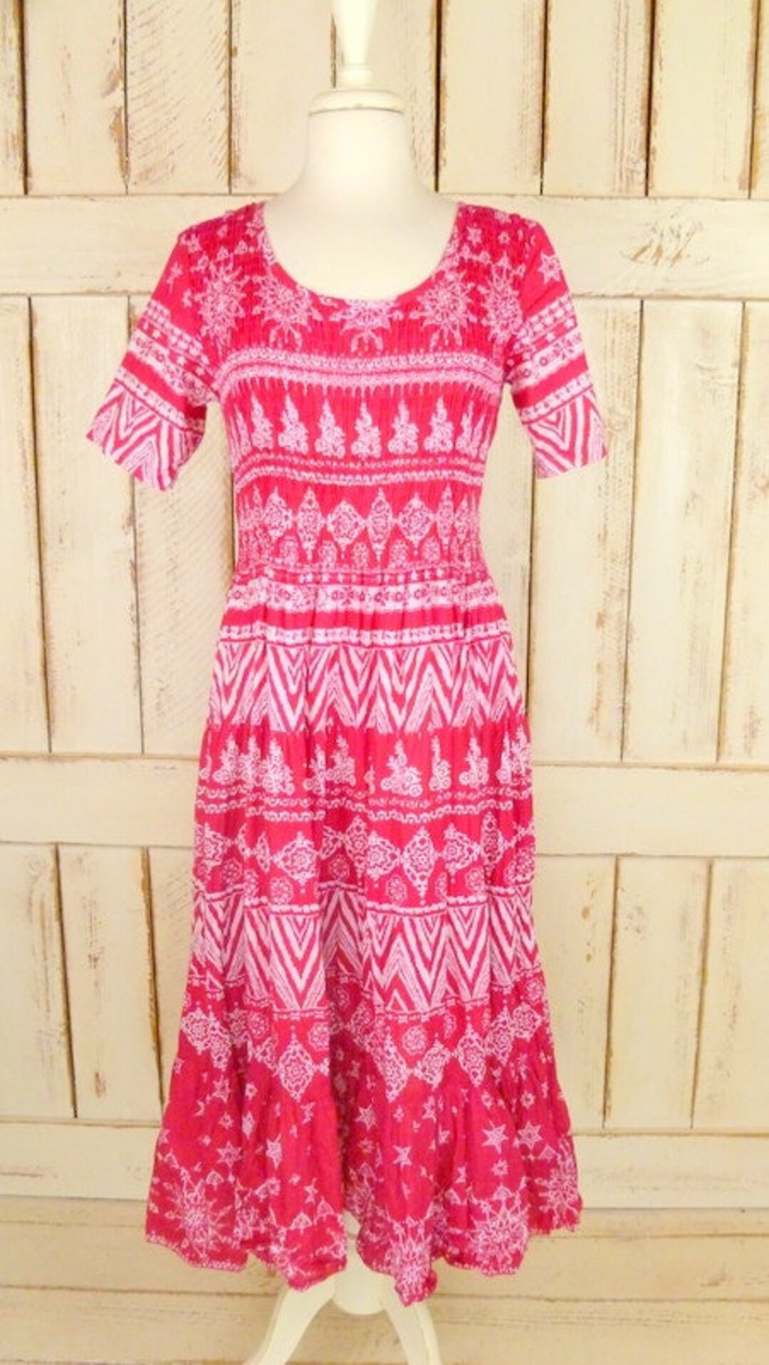 pink tribal dress Tribal 3023O-8444 Button Front Dress, Wisteria (XS)