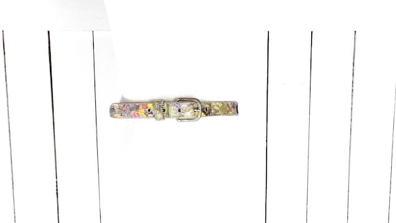 Vintage 80s Lace Glitter Foil Bead Trim Belt Made in the USA  display picture 1