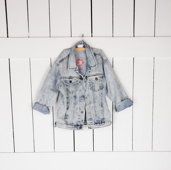 Vintage kids childrens acid wash cotton jean deni… - image 1