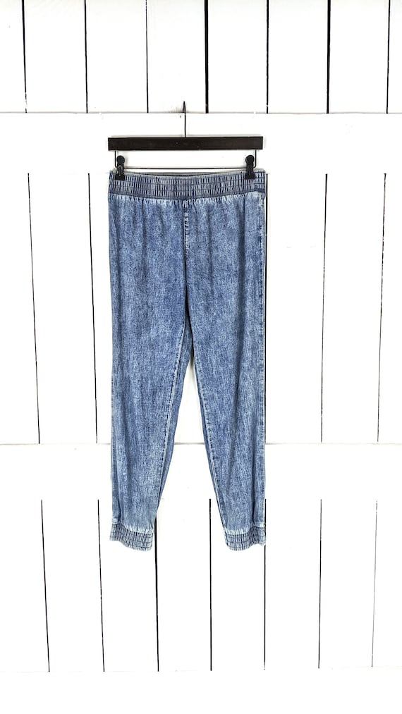 Wax Jeans light acid cotton stretch waist joggers 