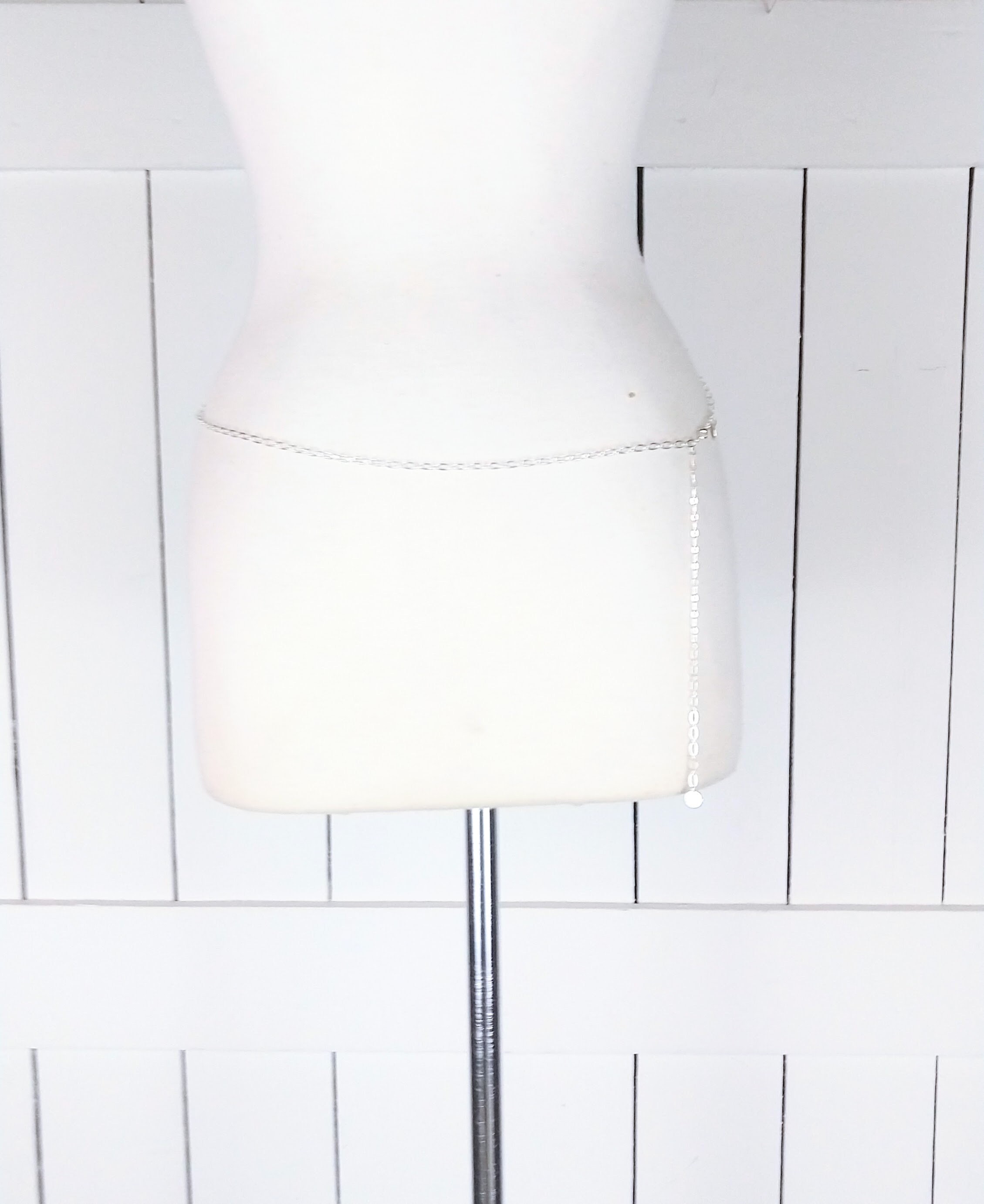 Lightweight silver metal chain link hip belt/vintage Etsy