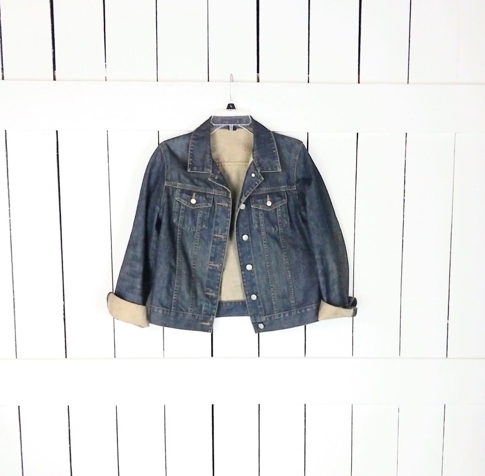 90s J Crew Vintage Dark Blue Denim Jean Jacket - Etsy