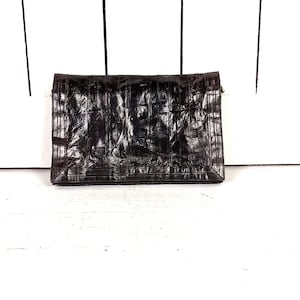 70s vintage red brown eel skin leather envelope shoulder bag purse