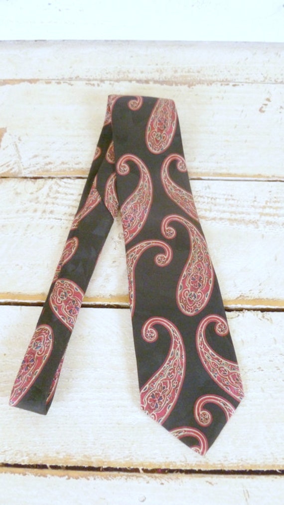 Vintage Christian Dior Monsieur red/black paisley… - image 5