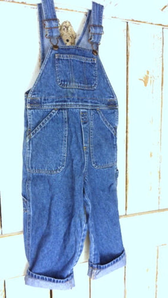 Vintage kids/childrens/baby 4T blue jean denim bi… - image 3