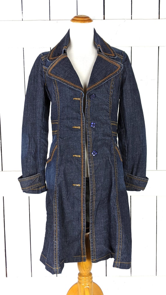 【Ameri Vintage】 4WAY DENIM DRESS COAT Vintage *A.M.I.* Women's Jean Jacket Size XL 100% Cotton New