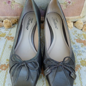 Vintage bronze leather ballet style shoes/leather ballet shoes/6