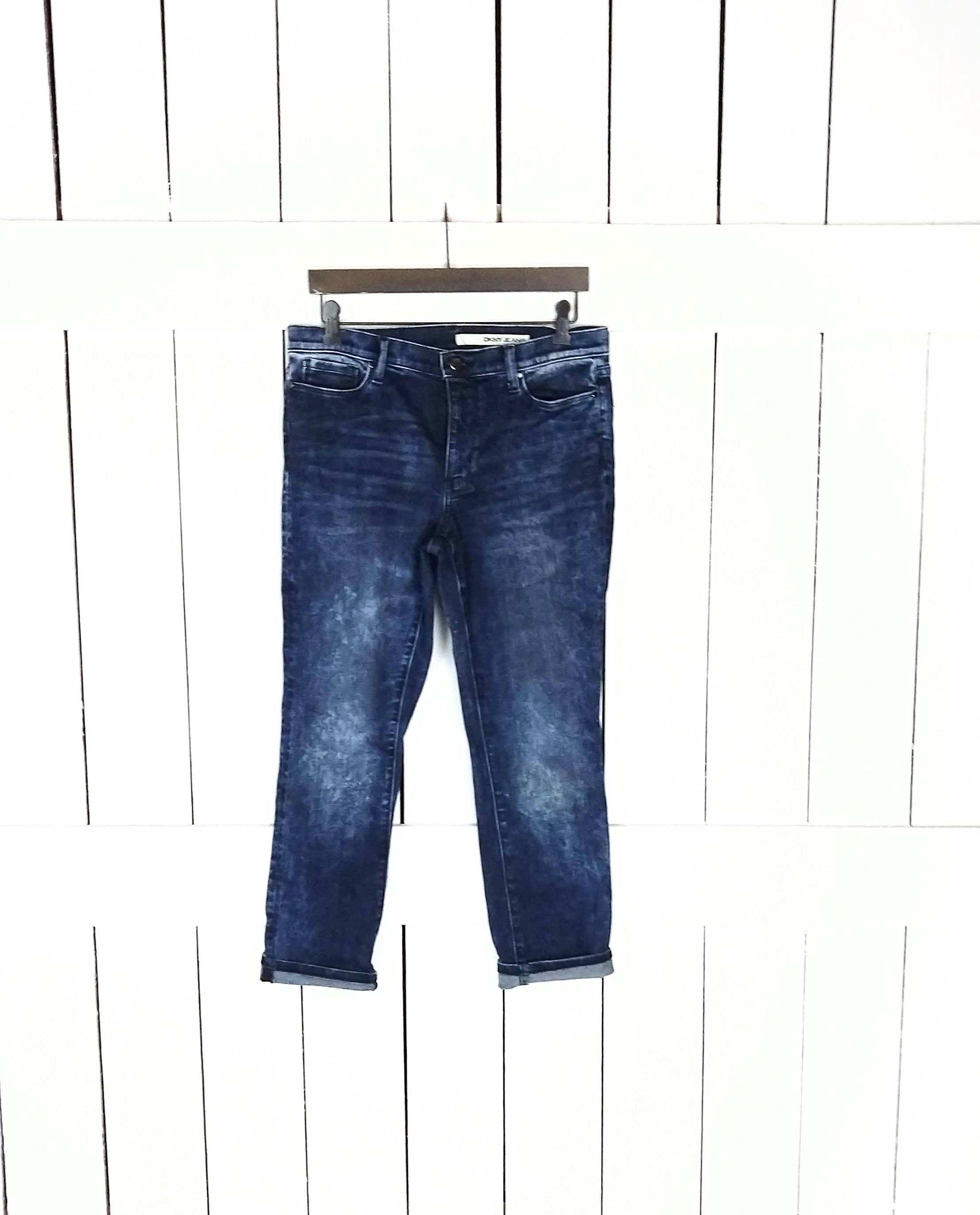 Vintage DKNY Jeans Dark Blue Bleached 