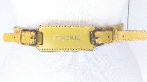 Vintage yellow Mackie leather saddle bridle belt/… - image 2
