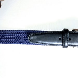 Vintage woven braided stretch chord leather belt