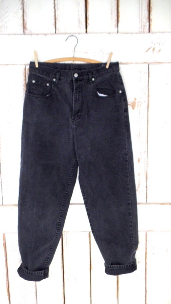 Wranglers black denim vintage jeans/high waisted … - image 2