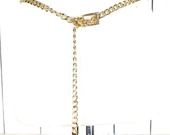 Gold Metal Triple Layered Chain Link Hip Belt - Etsy display picture 1