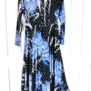 Blue floral long sleeve maxi dress/Free People boho festival long flowy dress/small image 2
