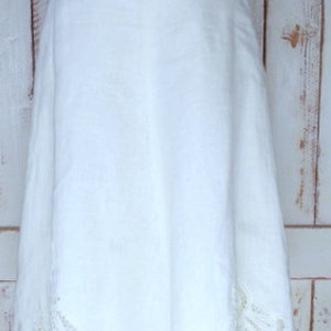 Vintage light ivory/off white crochet lace linen midi skirt/small/medium/2 image 2