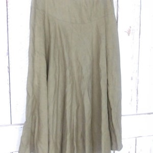 Vintage 90s long linen flowy skirt/beige tan brown linen boho skirt/waist 34/large image 5