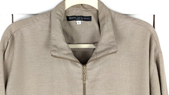 Vintage Dana Lee Sportswear beige lightweight zip… - image 5