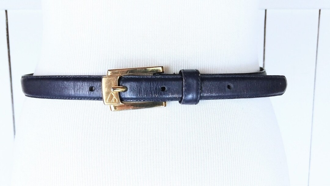 Vintage Liz Claiborne Blue Skinny Leather Belt/medium - Etsy display picture 2