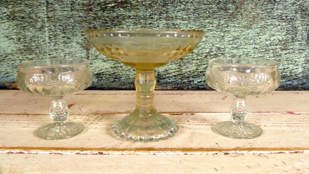 Vintage Clear Glass Pedestal Dessert Cups/glass Fruit Dish/sherbert