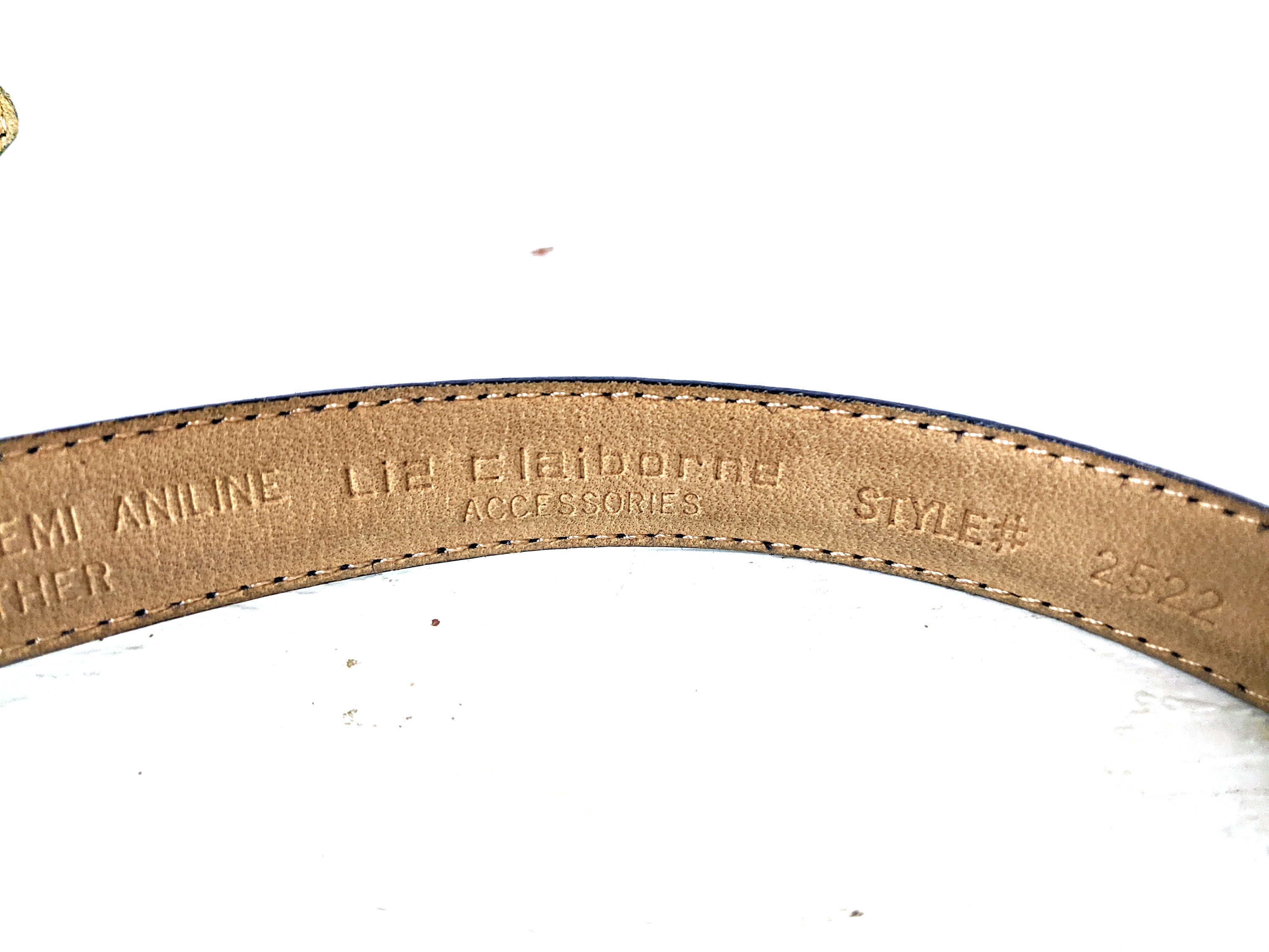 Vintage Liz Claiborne Blue Skinny Leather Belt - Etsy