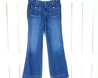 90s  blue jean denim flare boot cut stretch low waist jeans 6