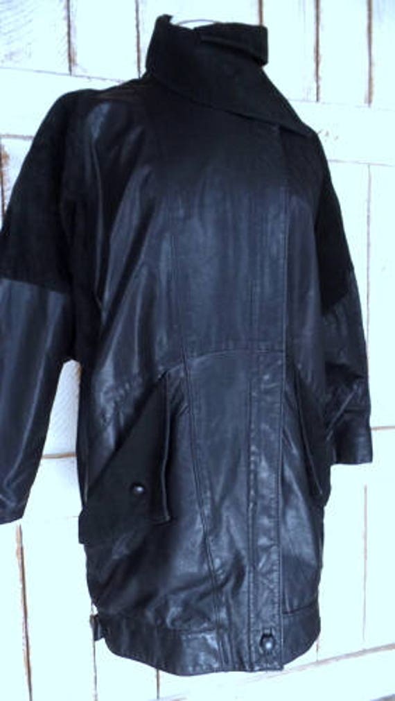 80s vintage Gino di Giorgio black  suede leather … - image 3