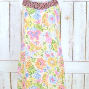 90s vintage floral paisley mini slip dress/short floral tank dress/long tunic floral boho top image 4