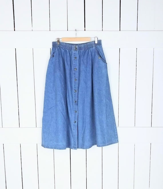 Plus size button jean skirt deals