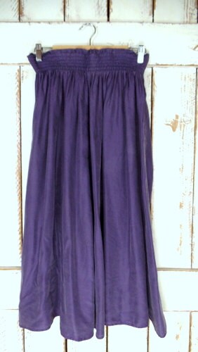 Vintage Liz Wear Purple Silk Stretch Waist Midi Skirt/liz - Etsy