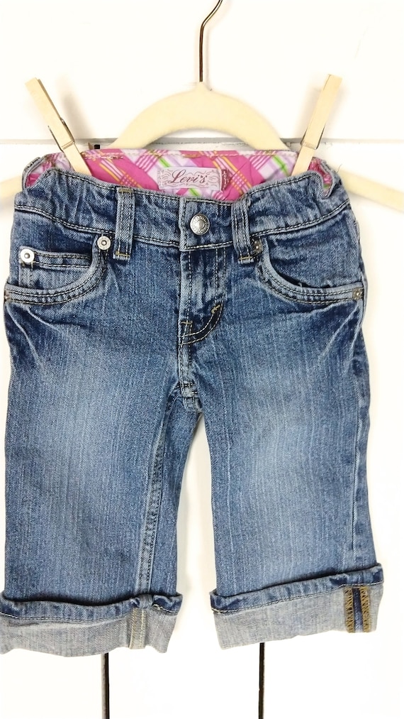 Baby blue Levis denim cuffed jeans/baby girl/baby… - image 2