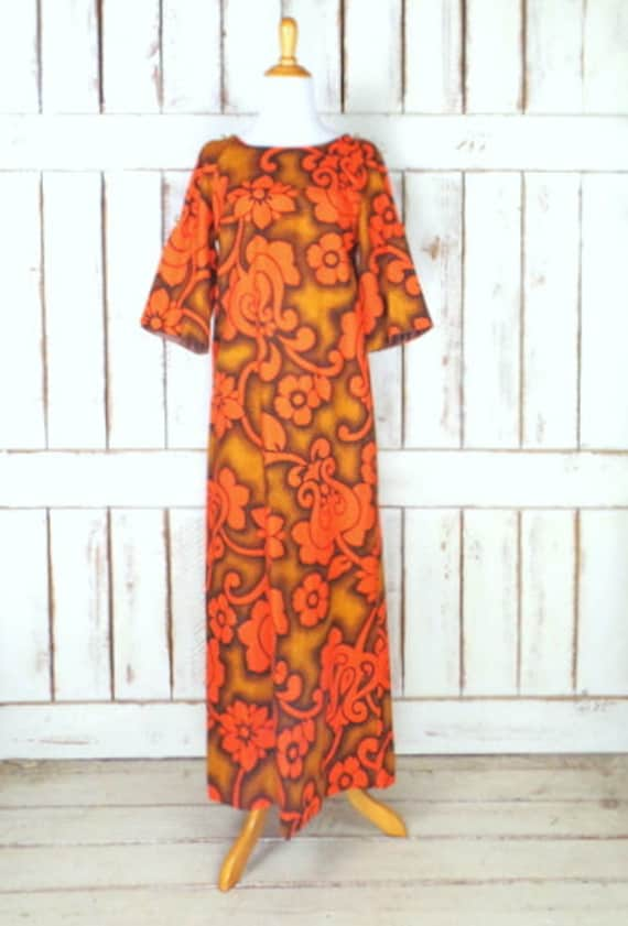 Vintage Liberty House orange/brown psychedelic flo