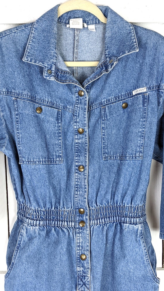 Vintage Dreams  long sleeve blue cotton jean deni… - image 3
