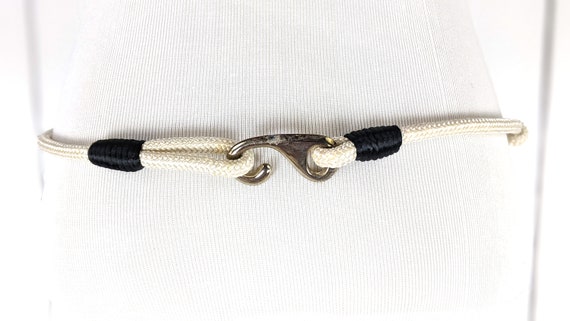 Vintage white black knotted braided wide chord cu… - image 4