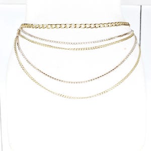 Gold Metall Strass Kette geschichteten Hängeband