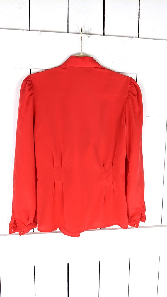 Vintage Anne Klein red sheer long sleeve billowy … - image 4