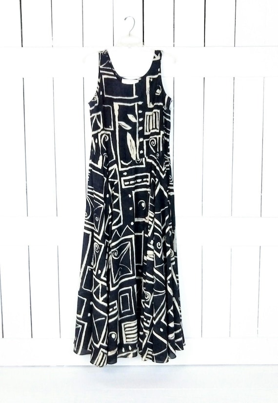 Jones New York tribal print sheer maxi dress/long 