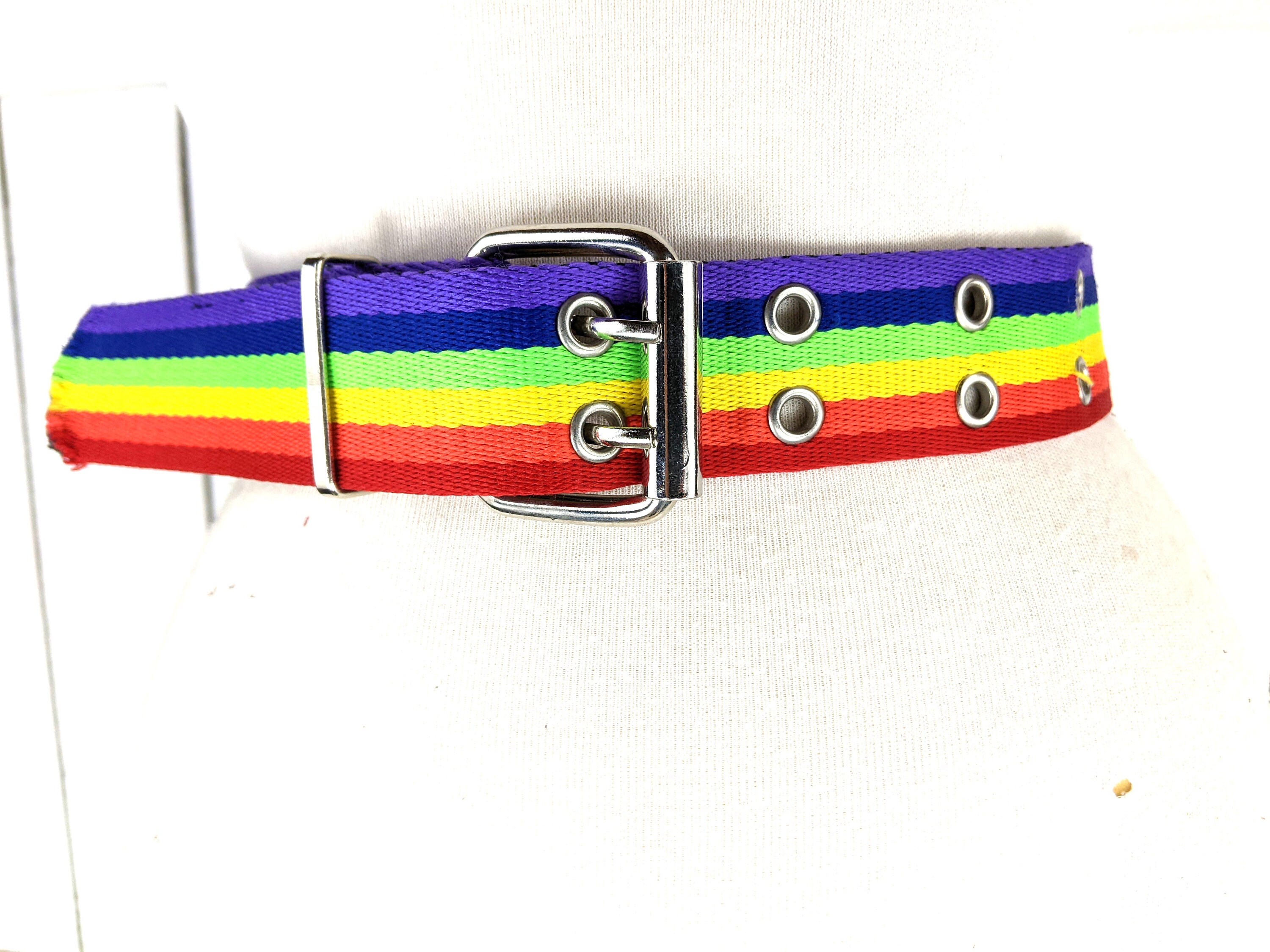 Vintage 90s Rainbow Striped Woven Cloth Chord Ribbon Trim  display picture 3