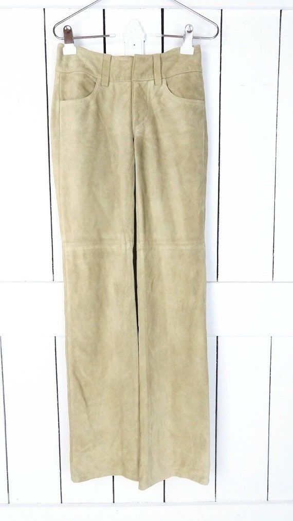 Banana Republic tan brown suede leather pants/90s 