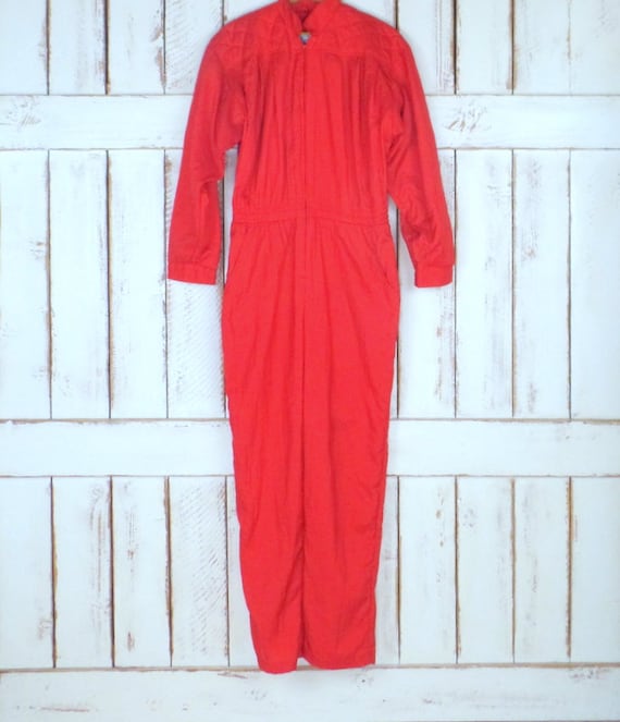 Vintage Saint Germain II Paris red nylon long slee