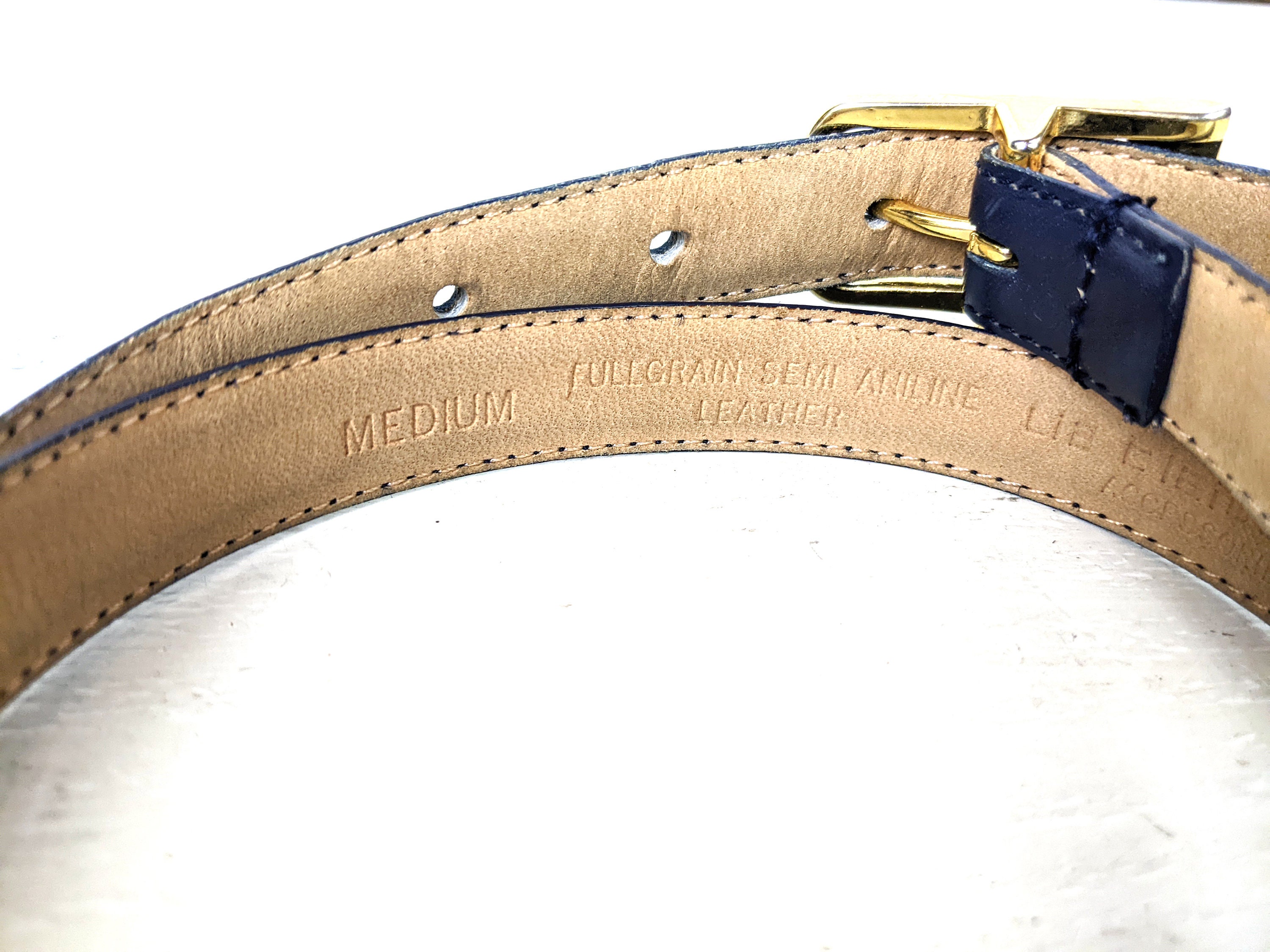 Vintage Liz Claiborne Blue Skinny Leather Belt - Etsy