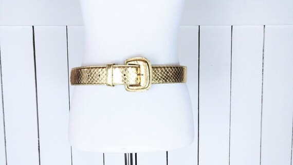 Vintage Morgan Taylor metallic gold snake skin wid