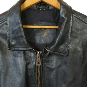 Vintage Vetter heavy black leather mens bomber motorcycle moto jacket