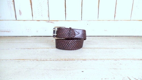 Michael Kors Brown Braided Chunky Woven Leather Belt with Gold Buckle Sz Medium Michael Kors Women main image 3