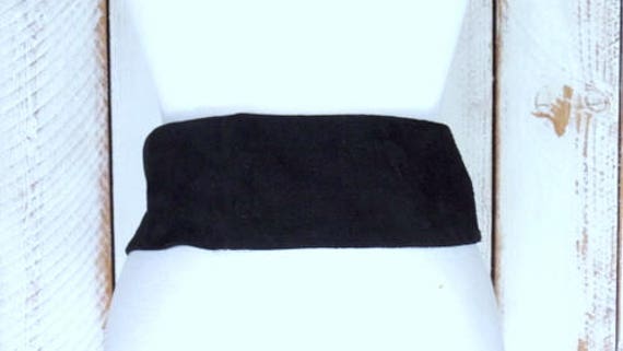 Vintage wide black suede leather statement belt - image 4