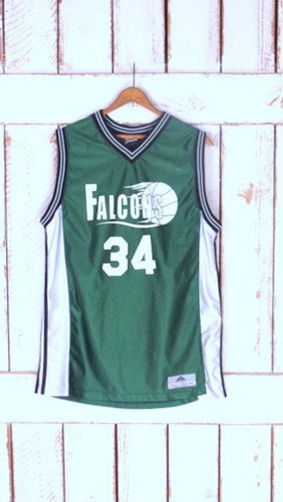 90s Falcons Basketball green/white poly nylon ath… - image 2