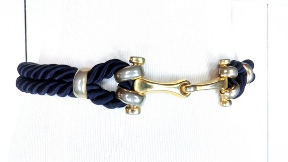 Vintage blue double rope chord belt - image 3